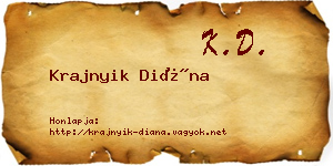 Krajnyik Diána névjegykártya